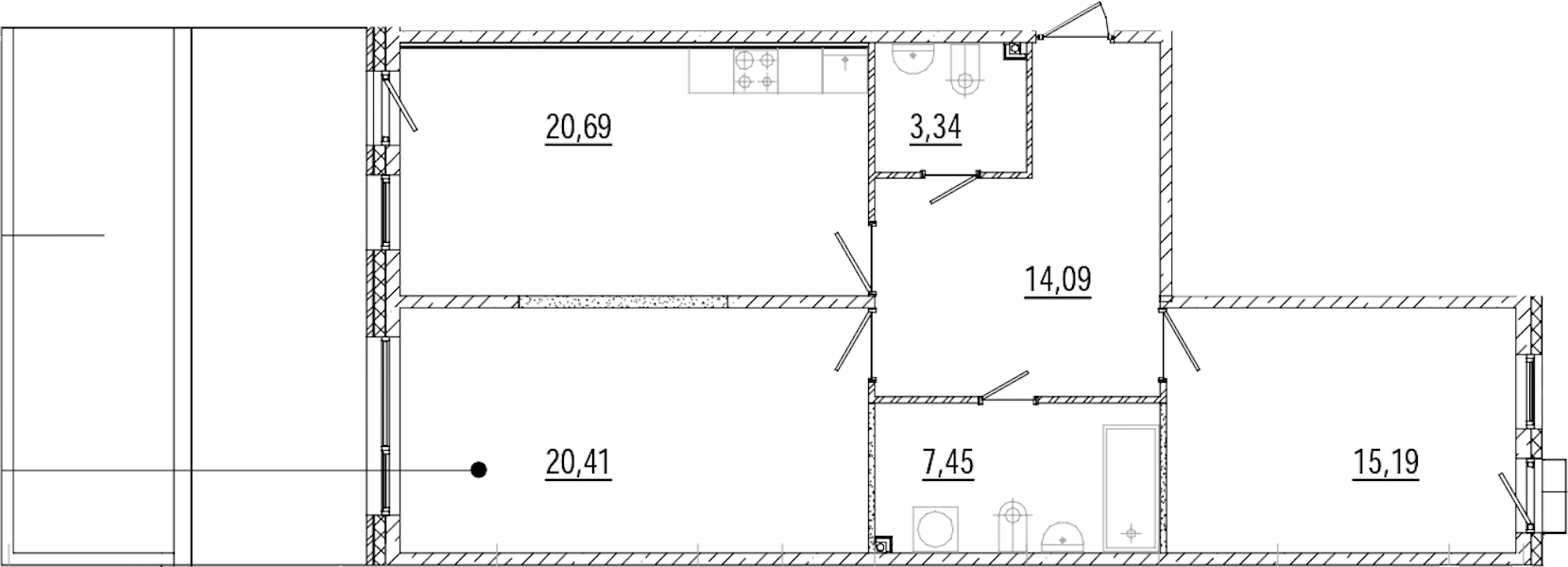 2-комнатная квартира 91.46 м², 2/9 эт., ЖК «Мануфактура James Beck»